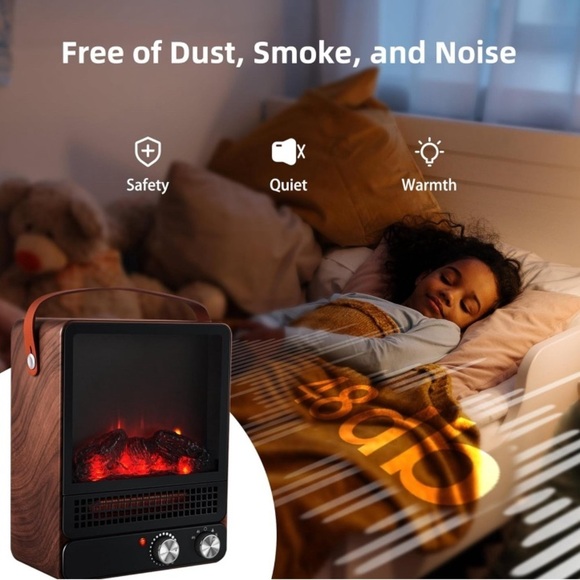 1500W Portable Electric Fireplace Space Heater. - Picture 5 of 11